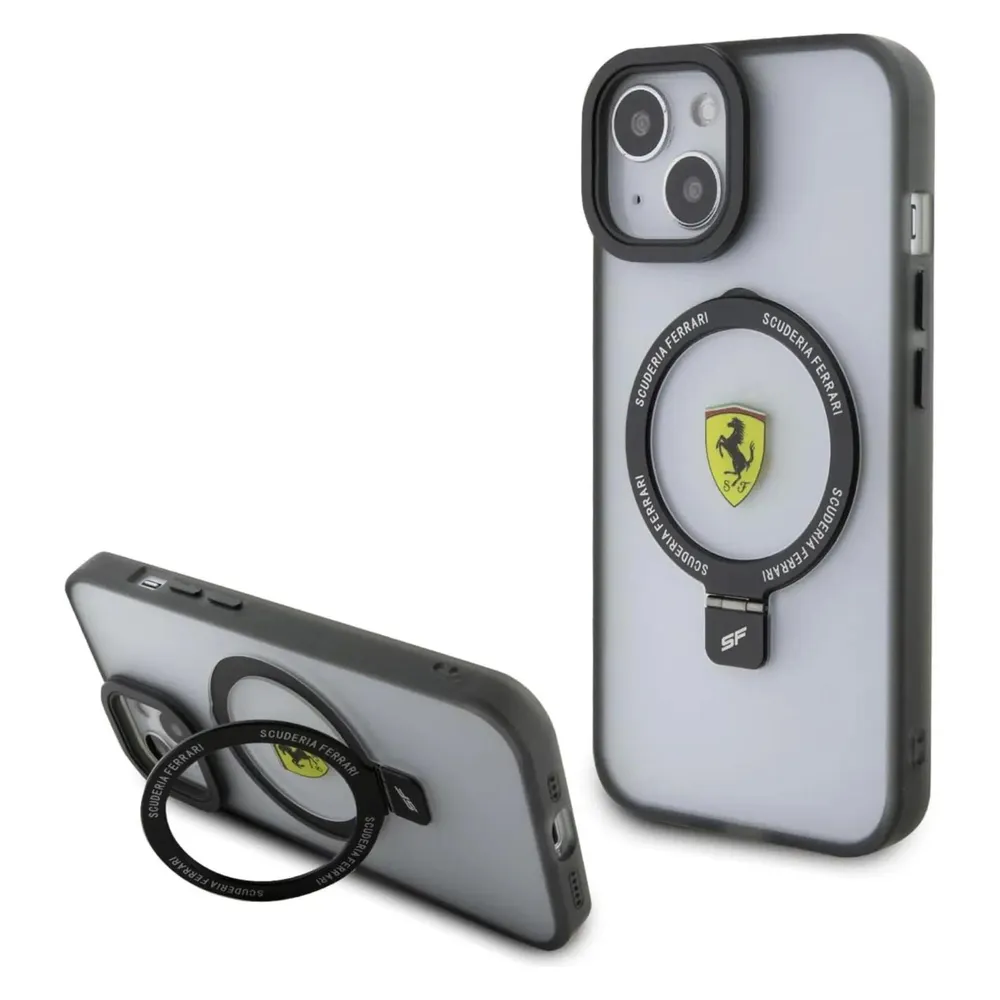 Ferrari FEHMP15SUSCAH iPhone 15 6.1" transparent hardcase Ring Stand 2023 Collection MagSafe