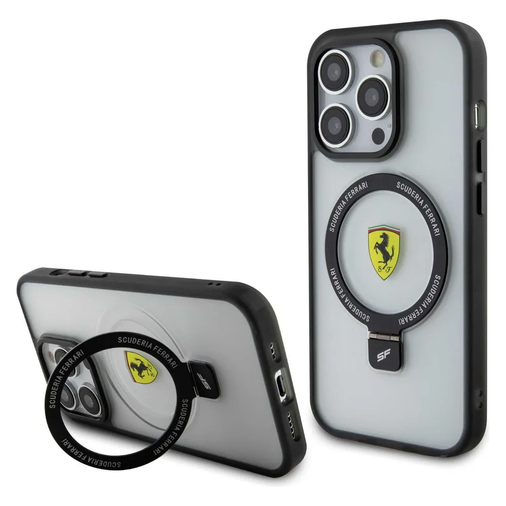 Ferrari FEHMP15XUSCAH iPhone 15 Pro Max 6.7" transparent hardcase Ring Stand 2023 Collection MagSafe