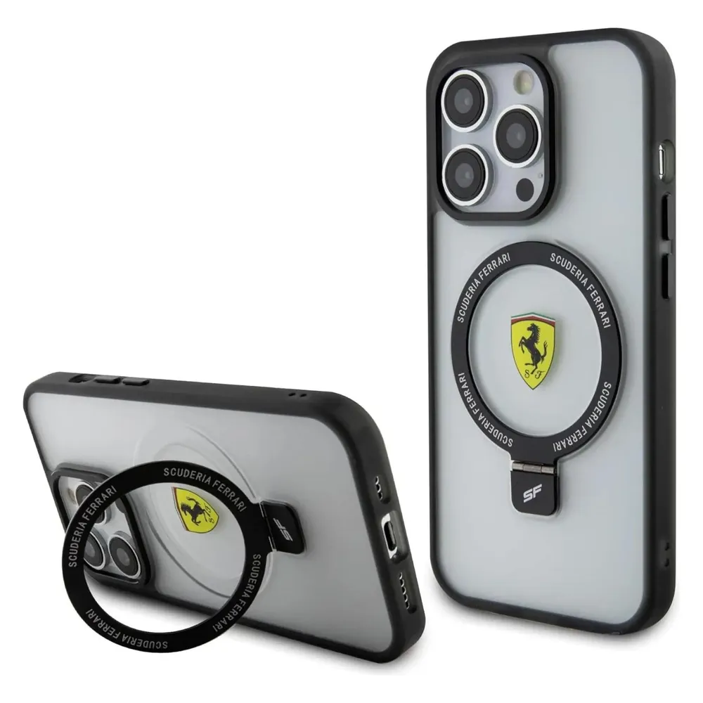 Ferrari FEHMP15LUSCAH iPhone 15 Pro 6.1" transparent hardcase Ring Stand 2023 Collection MagSafe