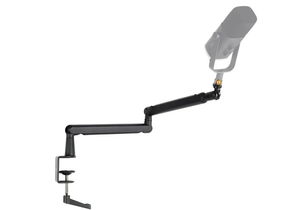 FIFINE Mikrofon-Halterung Mikrofon Arm, flach einstellbarer Stangen Mikrofon Ständer, (mit Mikrofonclip, Schraubenadapter, Kabelmanagement)