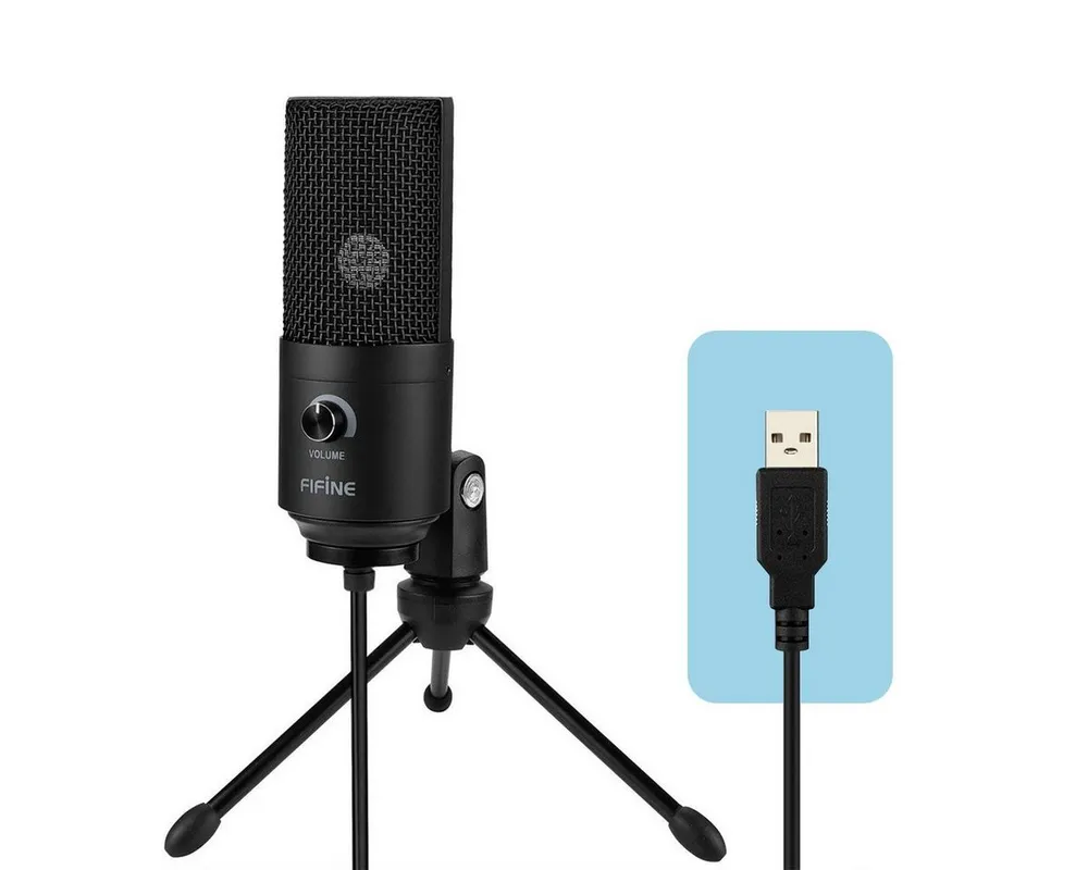 FIFINE Mikrofon USB Kondensator Mikrofon Streaming mit Ständer PC Mac
