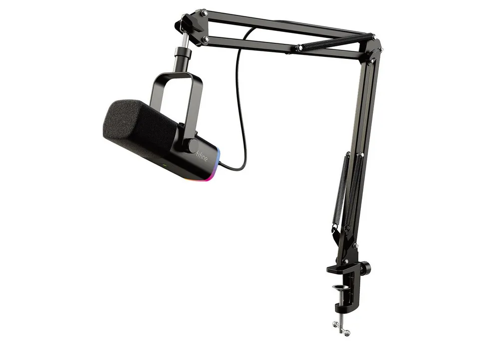 FIFINE Mikrofon XLR Streaming Mikrofon mit Arm für Podcast Studio Gaming Mikrofon, USB Dynamisch Microphone Gaming PC mit Stummschalttaste