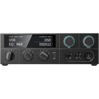 FiiO K15 DAC Desktop Verstärker HiFi Dual AKM4497S Class AB 3000mW x2 3,93" Display Schwarz