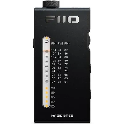 FiiO RR11 Tragbares HiFi FM Radio mit 3D Bass, Si4831 Chip, 3.5 mm Ausgang, USB-C, Aluminiumgehäuse, Schwarz