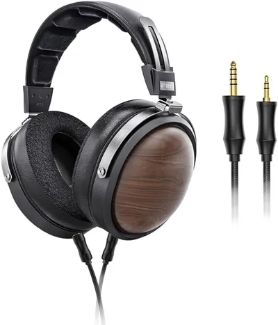 FiiO FT1 Ohrhörer mit schwarzem Walnussholzkabel, Fasermembran und abnehmbarem Kabel