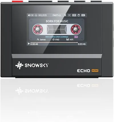 FiiO Echo MINI MP3-Player, 8 GB, Bluetooth 5.3, 3,5 mm/4,4 mm Ausgänge, Schwarz