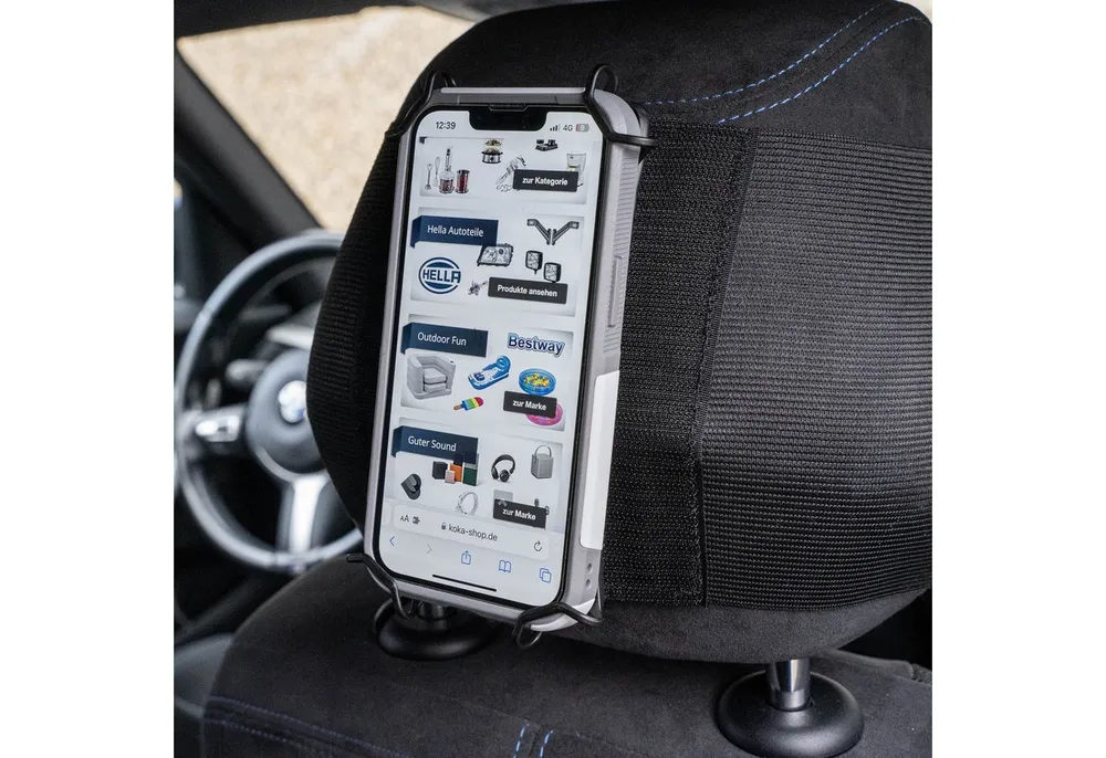 Filmer Handy-Halterung Universal Auto Rücksitz Halter Kopfstütze, (Halterung KFZ PKW Universell passend für Smartphone iPhone)