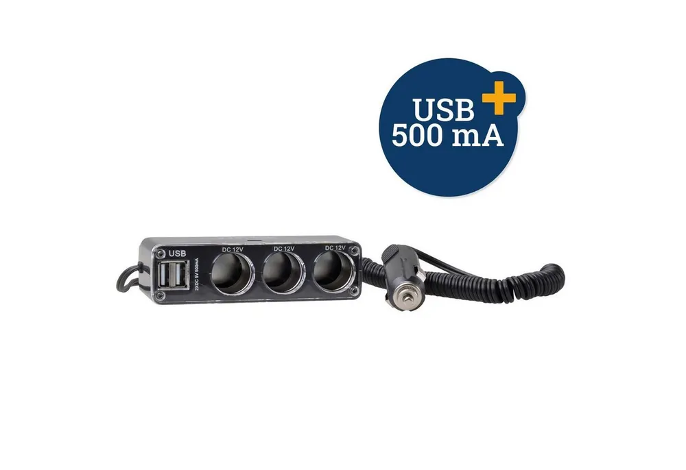 Filmer Zigarettenanzünder-Verteiler Filmer Zigarettenanzünder 3er Steckdose USB Mehrfachstecker 36642 (1-St)