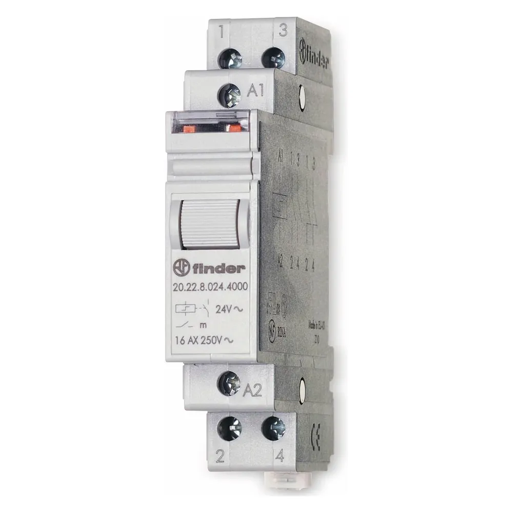 Finder Stromst.-Sch.24VDC 20.22.9.024.4000 Serie 20 für DIN-Schiene 2S 16A 20.22.9.024.4000