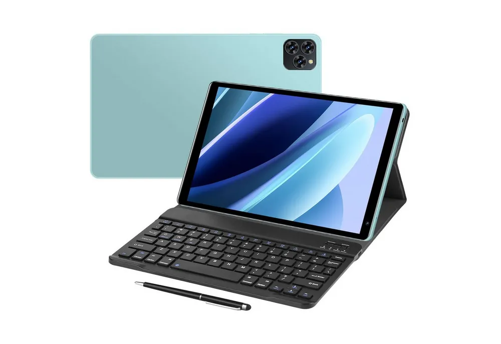 Fine Life Pro 10,1 Zoll Einsteiger-Tablet mit Tastatur & Schutzhülle–4G/WLAN Anrufe Grafiktablett (3GB RAM + 128GB ROM, 5000mAh Akku, Dual-SIM, Ideal für Anfänger)