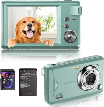 Fine Life Pro Kompaktkamera (48 MP, 16x Digitalzoom, Elektronischer Bildstabilisator, 4K HD 1080P Fotokam)