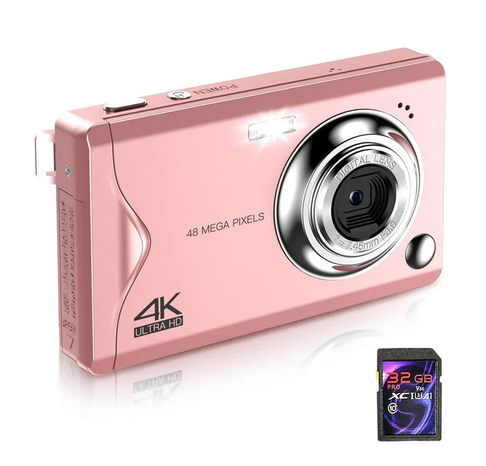Fine Life Pro Kompaktkamera (48 MP, 16X Digitalzoom kompakte Fotokamera für Teenager Erwachsene Anfänger)