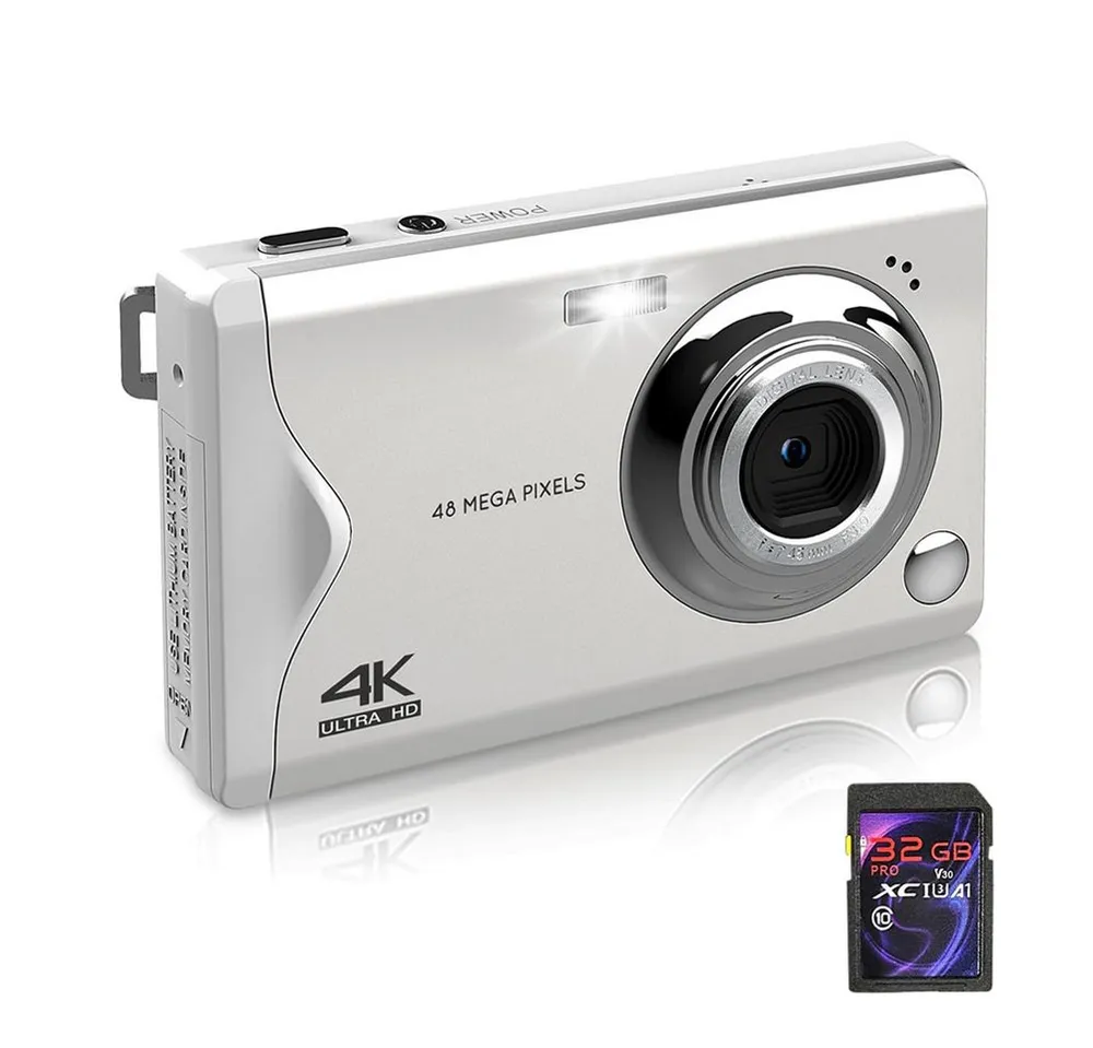 Fine Life Pro Kompaktkamera (48 MP, 16X Digitalzoom kompakte Fotokamera für Teenager Erwachsene Anfänger)