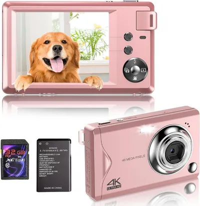 Fine Life Pro Kompaktkamera (48 MP, 16x Digitalzoom, Elektronischer Bildstabilisator, 4K HD 1080P Fotokam)