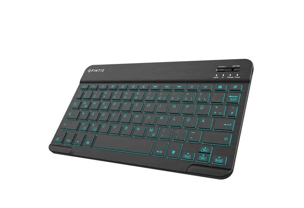 Fintie Farbige Beleuchtete Tastatur(Deutsches Layout QWERTZ) 10‘’ Bluetooth Tablet-Tastatur (für Samsung Galaxy Tab A8/S6 Lite/S8 11, Xiaomi Pad 5, Lenovo P11/M10)