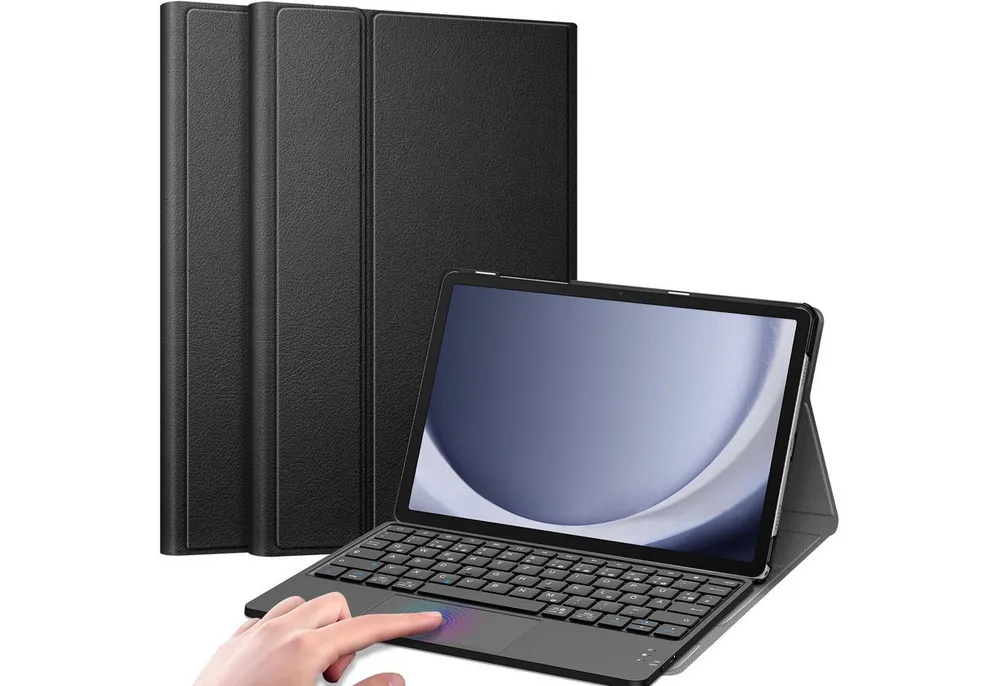 Fintie Hülle für Samsung Galaxy Tab A11+ Plus 11" 2025/Tab A9+ Plus 11'' 2023 Tablet-Tastatur (Deutscher Tastatur mit Touchpad Magnetisch Abnehmbarer Keyboard)