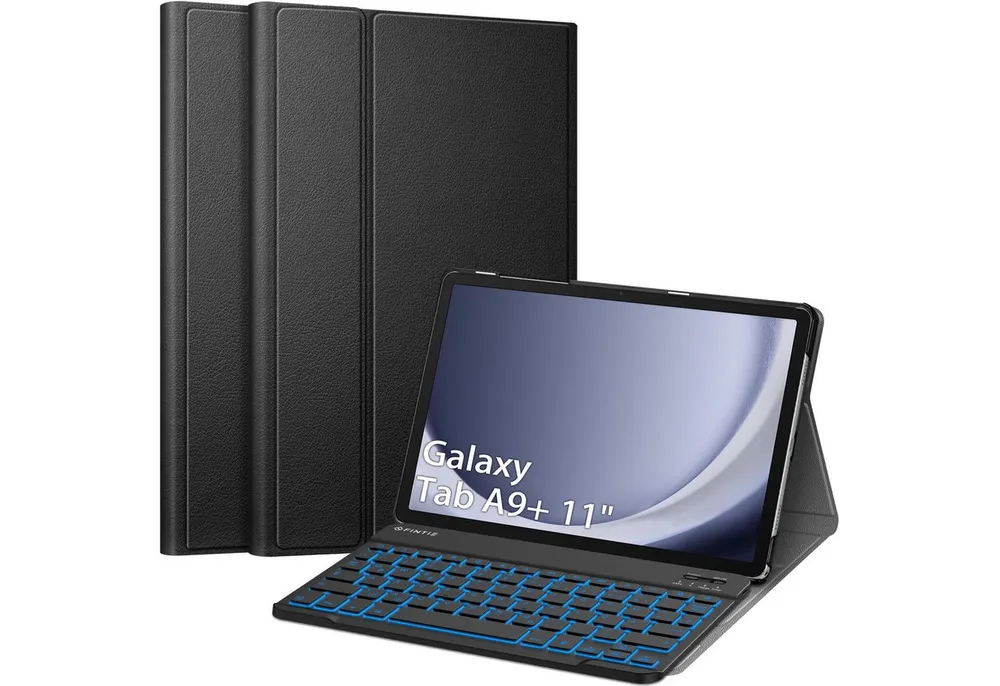 Fintie Hülle für Samsung Galaxy Tab A11+ Plus 11" 2025/Tab A9+ Plus 11'' 2023 Tablet-Tastatur (Cover mit Abnehmbarer QWERTZ Layout Hintergrundbeleuchtung Tastatur)