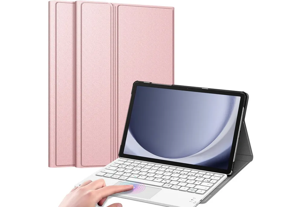 Fintie Hülle für Samsung Galaxy Tab A11+ Plus 11" 2025/Tab A9+ Plus 11'' 2023 Tablet-Tastatur (Deutscher Tastatur mit Touchpad Magnetisch Abnehmbarer Keyboard)