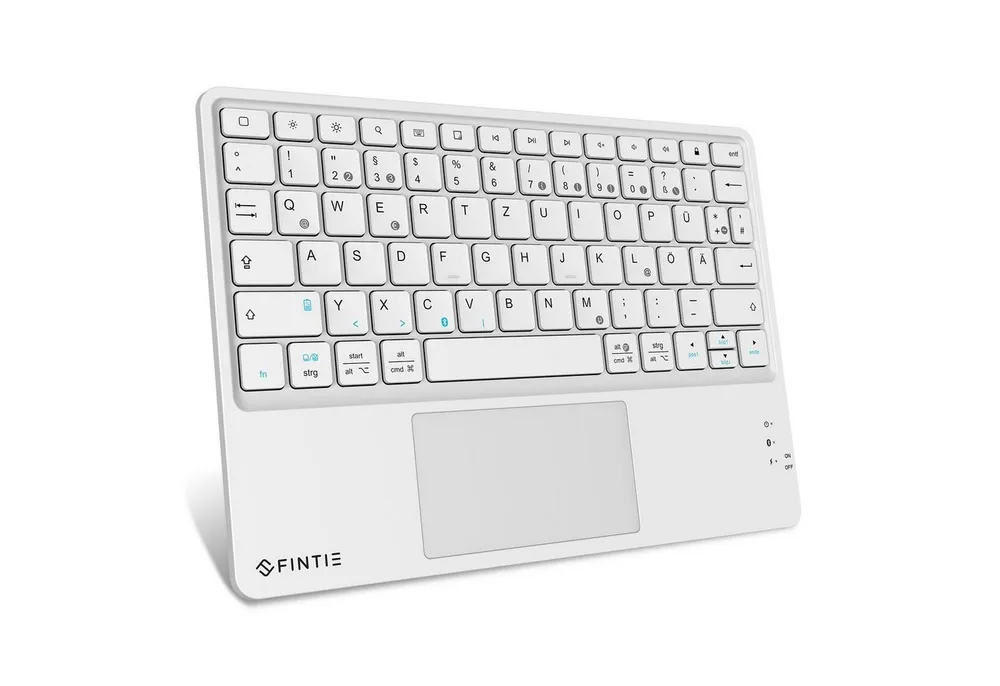 Fintie Kabellose Bluetooth Tastatur mit Touchpad, Deutsch Layout Tastatur Tablet-Tastatur (für iPad, Samsung, Lenovo Tablets, iPhone, Smartphone, Android-Tablets)