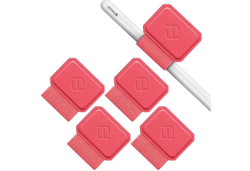 Fintie Stifthülle 4 Stück Stifthalter Selbstklebend für Apple Pencil und Stylus Stift, Elastisch Kunstleder Pen Loop Holder für Notizbuch, Kalender, Tablet