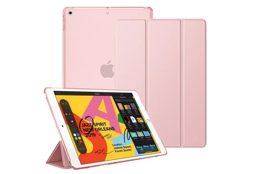 Fintie Tablet-Hülle für iPad 10.2 Zoll (9./8./7. Generation, Modell 2021/2020/2019) 10.2 Zoll, Ultradünn Cover mit transparenter Rückseite Abdeckung Auto Schlaf/Wach