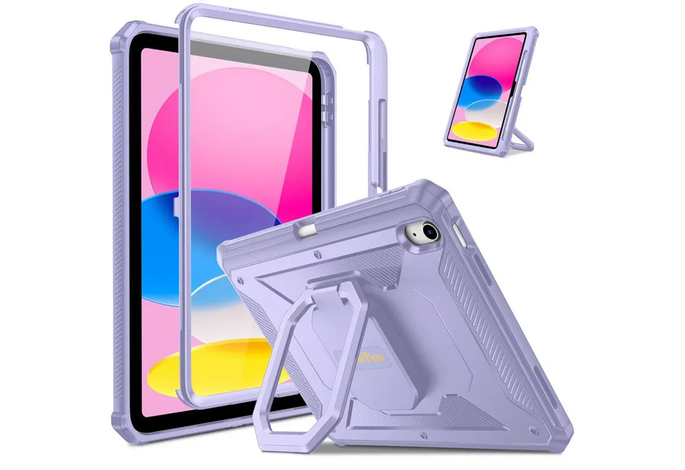 Fintie Tablet-Hülle für iPad 11./10. Generation 11/10,9 Zoll 2025/2022[Tuatara Magic Ring], 360 Grad drehbarer Griff Ständer Stoßfest Cover mit Displayschutzfolie