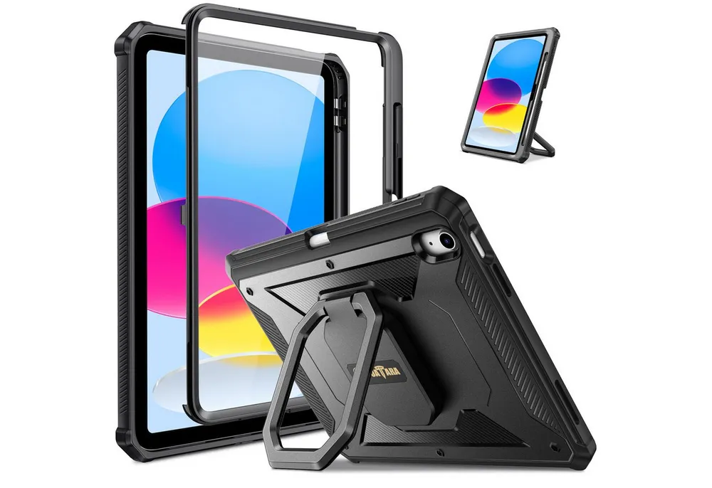 Fintie Tablet-Hülle für iPad 11./10. Generation 11/10,9 Zoll 2025/2022[Tuatara Magic Ring], 360 Grad drehbarer Griff Ständer Stoßfest Cover mit Displayschutzfolie