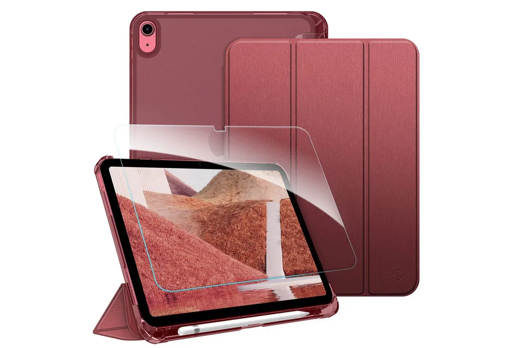 Fintie Tablet-Hülle für iPad 11 Generation 11'' 2025 (A16), iPad 10 Generation 10.9'' 2022, mit Schutzfolie-ultradünne transparente Rückseite Case mit Stifthalter