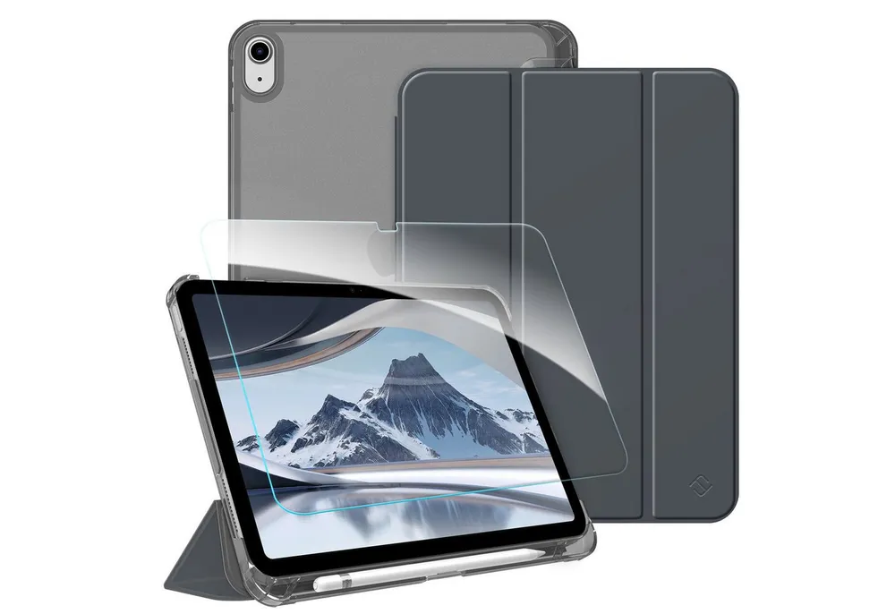 Fintie Tablet-Hülle für iPad 11 Generation 11'' 2025 (A16), iPad 10 Generation 10.9'' 2022, mit Schutzfolie-ultradünne transparente Rückseite Case mit Stifthalter