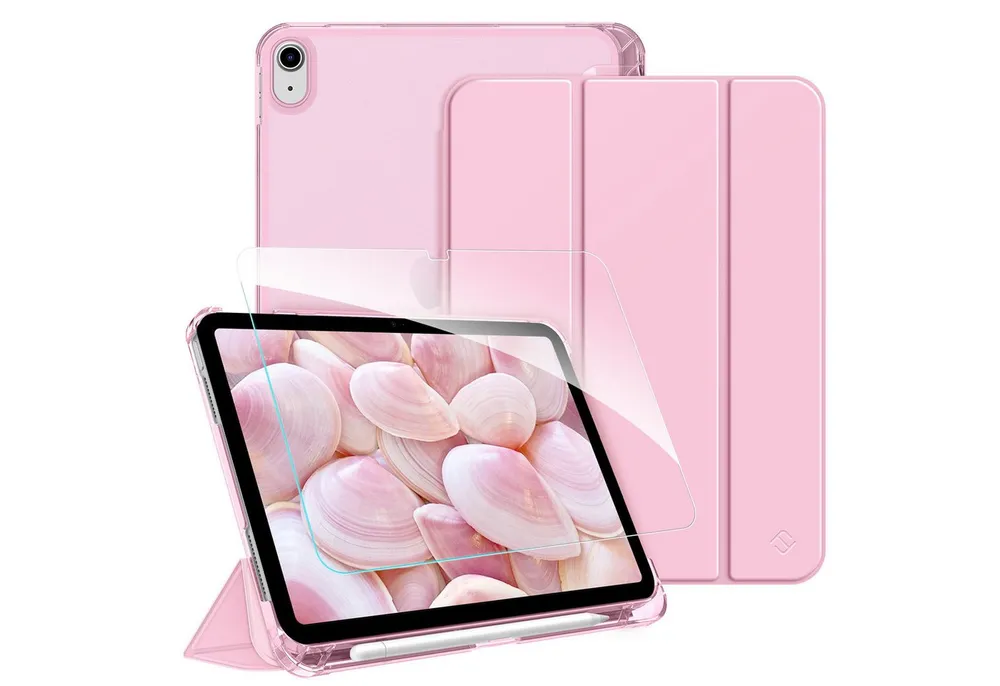 Fintie Tablet-Hülle für iPad 11 Generation 11'' 2025 (A16), iPad 10 Generation 10.9'' 2022, mit Schutzfolie-ultradünne transparente Rückseite Case mit Stifthalter