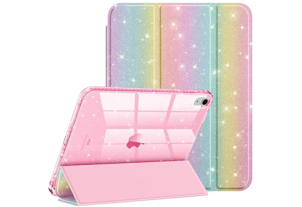 Fintie Tablet-Hülle für iPad 11 Generation 11 Zoll 2025(A16), iPad 10 Generation 2022, mit Stifthalter, Glitzernde Stoßfeste Case mit Glänzende Rückseite