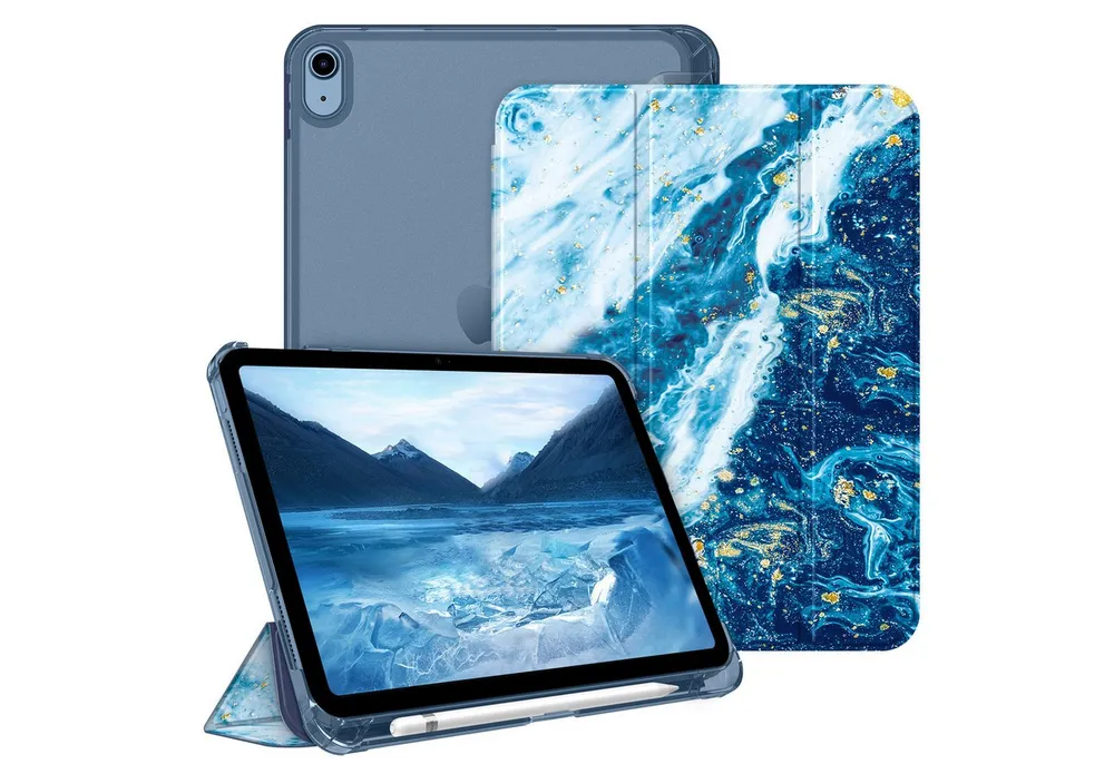 Fintie Tablet-Hülle für iPad 11 Generation 11‘’ 2025 (A16), iPad 10 Generation 10.9'' 2022, ultradünn, mit Stifthalter, transparenter Rückseite, Auto Schlaf/Wach
