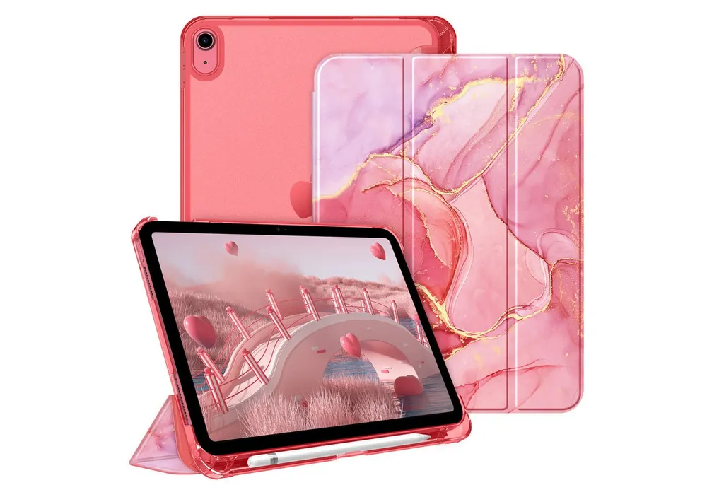 Fintie Tablet-Hülle für iPad 11 Generation 11‘’ 2025 (A16), iPad 10 Generation 10.9'' 2022, ultradünn, mit Stifthalter, transparenter Rückseite, Auto Schlaf/Wach