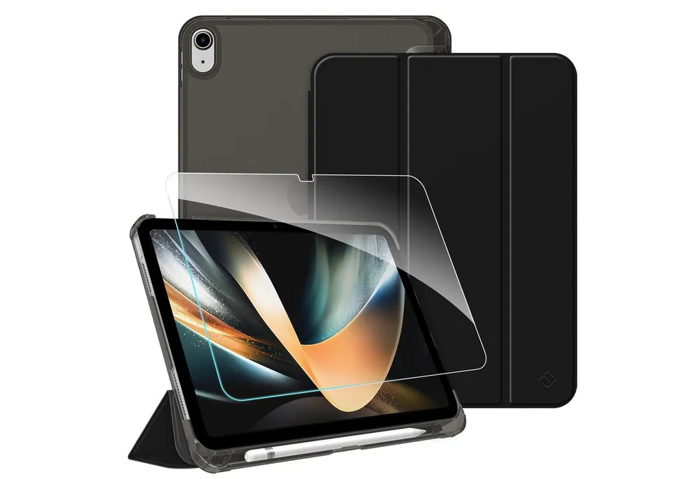 Fintie Tablet-Hülle für iPad 11 Generation 11'' 2025 (A16), iPad 10 Generation 10.9'' 2022, mit Schutzfolie-ultradünne transparente Rückseite Case mit Stifthalter