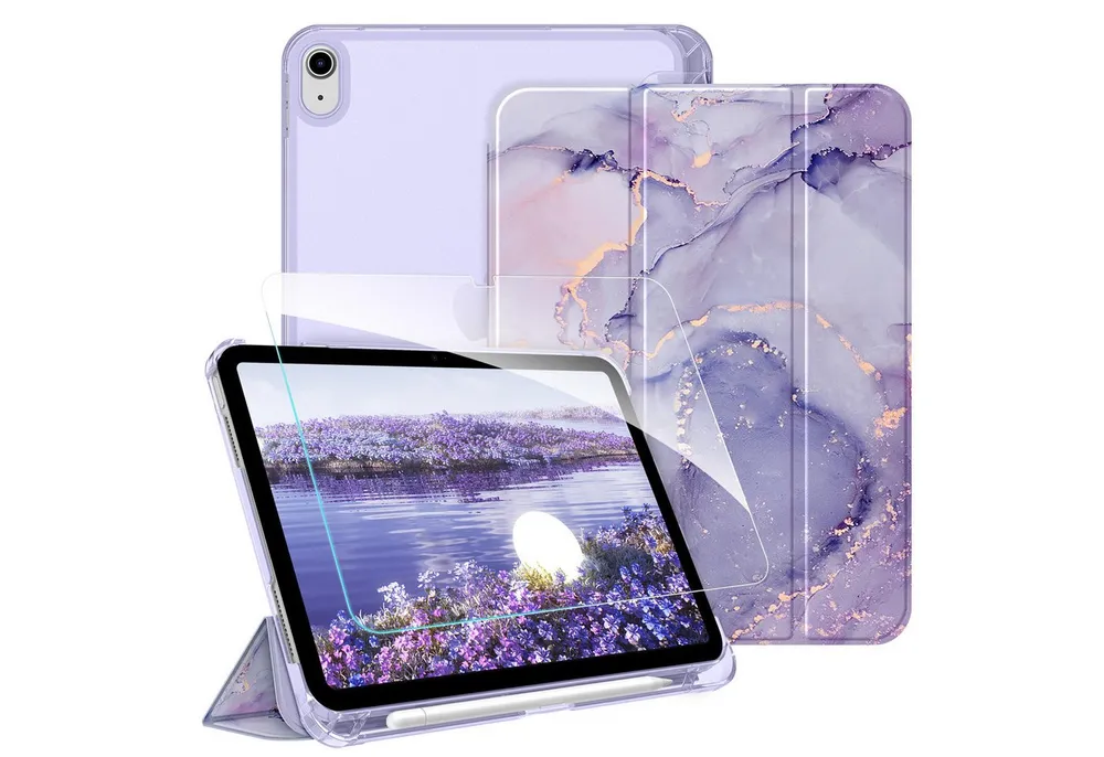 Fintie Tablet-Hülle für iPad 11 Generation 11'' 2025 (A16), iPad 10 Generation 10.9'' 2022, mit Schutzfolie-ultradünne transparente Rückseite Case mit Stifthalter