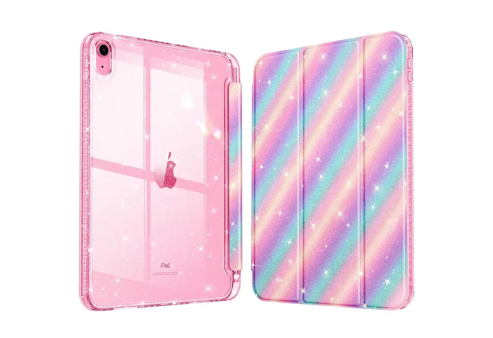 Fintie Tablet-Hülle für iPad 11 Generation 11 Zoll 2025(A16), iPad 10 Generation 2022, mit Stifthalter, Glitzernde Stoßfeste Case mit Glänzende Rückseite