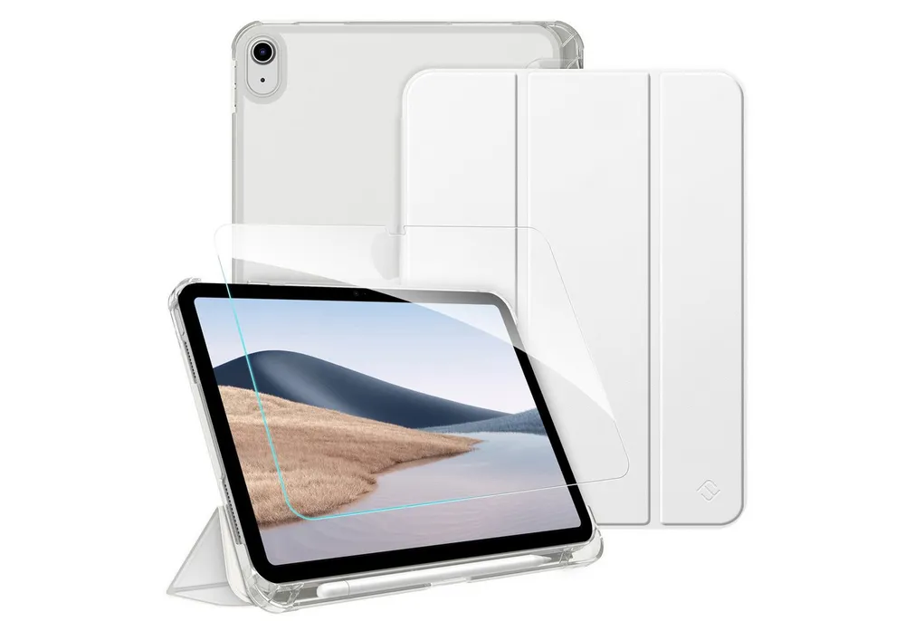 Fintie Tablet-Hülle für iPad 11 Generation 11'' 2025 (A16), iPad 10 Generation 10.9'' 2022, mit Schutzfolie-ultradünne transparente Rückseite Case mit Stifthalter