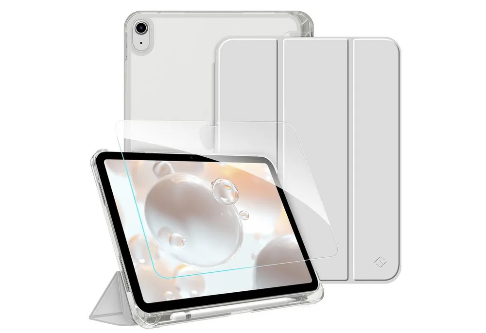 Fintie Tablet-Hülle für iPad 11 Generation 11'' 2025 (A16), iPad 10 Generation 10.9'' 2022, mit Schutzfolie-ultradünne transparente Rückseite Case mit Stifthalter