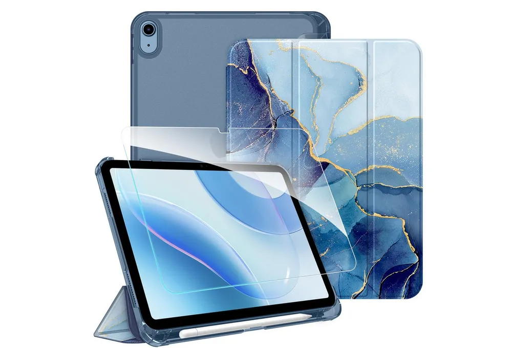 Fintie Tablet-Hülle für iPad 11 Generation 11'' 2025 (A16), iPad 10 Generation 10.9'' 2022, mit Schutzfolie-ultradünne transparente Rückseite Case mit Stifthalter