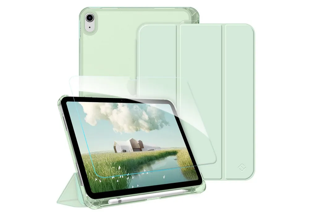 Fintie Tablet-Hülle für iPad 11 Generation 11'' 2025 (A16), iPad 10 Generation 10.9'' 2022, mit Schutzfolie-ultradünne transparente Rückseite Case mit Stifthalter