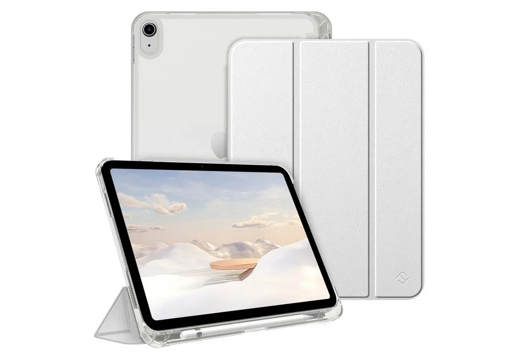 Fintie Tablet-Hülle für iPad 11 Generation 11‘’ 2025 (A16), iPad 10 Generation 10.9'' 2022, ultradünn, mit Stifthalter, transparenter Rückseite, Auto Schlaf/Wach