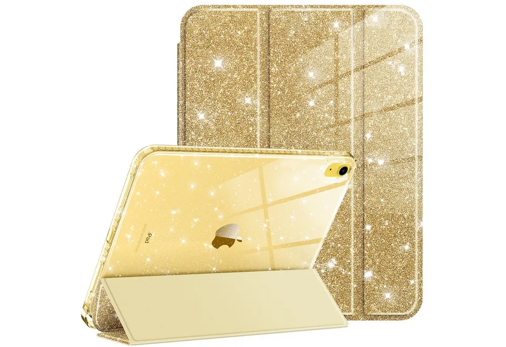Fintie Tablet-Hülle für iPad 11 Generation 11 Zoll 2025(A16), iPad 10 Generation 2022, mit Stifthalter, Glitzernde Stoßfeste Case mit Glänzende Rückseite