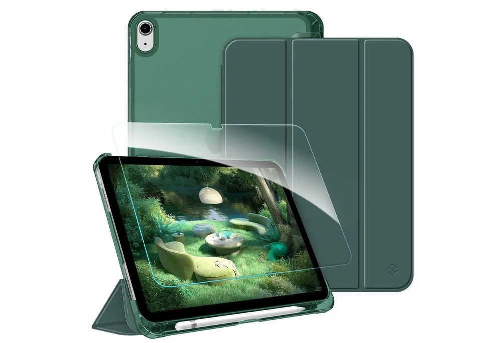 Fintie Tablet-Hülle für iPad 11 Generation 11'' 2025 (A16), iPad 10 Generation 10.9'' 2022, mit Schutzfolie-ultradünne transparente Rückseite Case mit Stifthalter