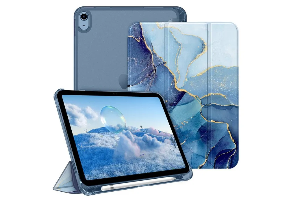 Fintie Tablet-Hülle für iPad 11 Generation 11‘’ 2025 (A16), iPad 10 Generation 10.9'' 2022, ultradünn, mit Stifthalter, transparenter Rückseite, Auto Schlaf/Wach