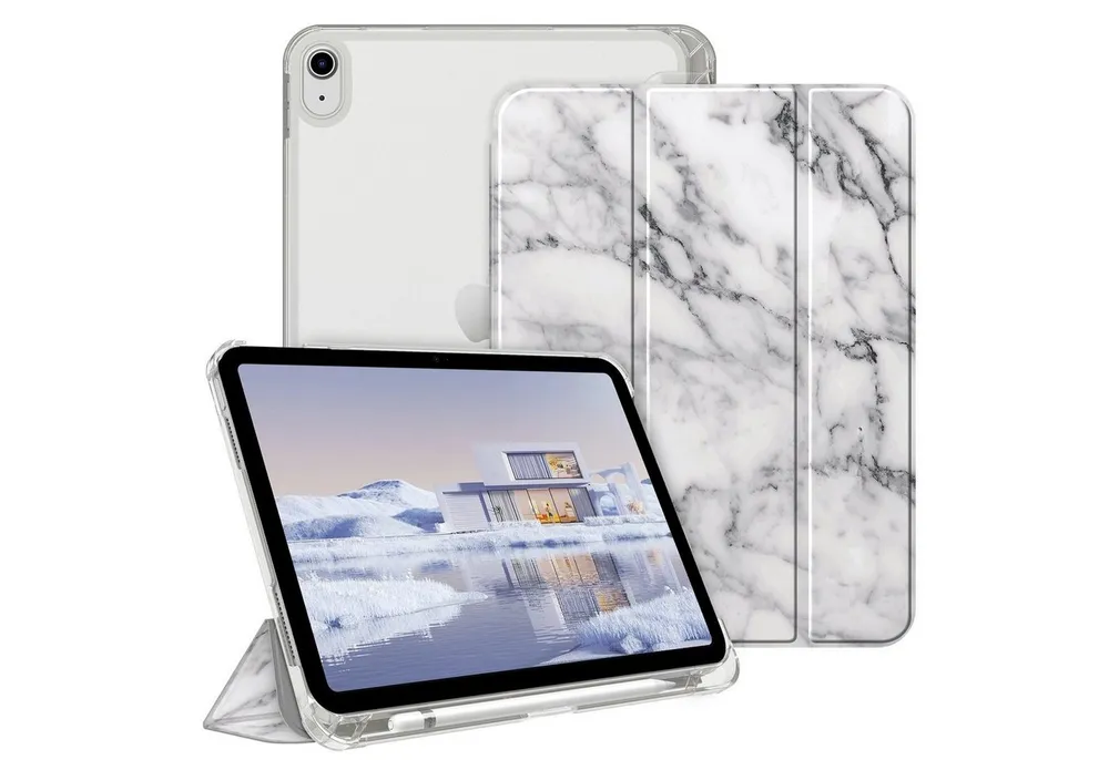 Fintie Tablet-Hülle für iPad 11 Generation 11‘’ 2025 (A16), iPad 10 Generation 10.9'' 2022, ultradünn, mit Stifthalter, transparenter Rückseite, Auto Schlaf/Wach