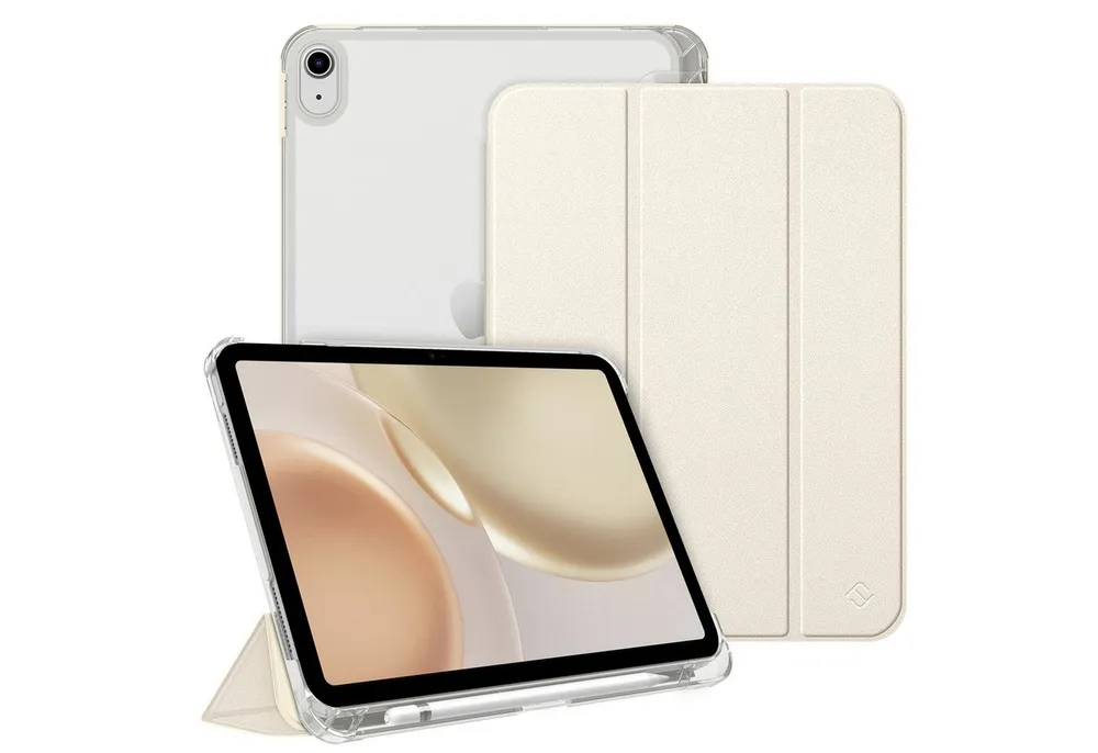 Fintie Tablet-Hülle für iPad 11 Generation 11‘’ 2025 (A16), iPad 10 Generation 10.9'' 2022, ultradünn, mit Stifthalter, transparenter Rückseite, Auto Schlaf/Wach