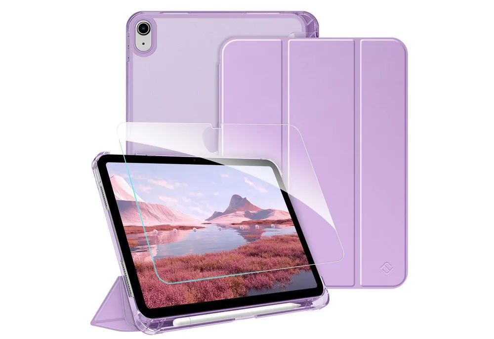 Fintie Tablet-Hülle für iPad 11 Generation 11'' 2025 (A16), iPad 10 Generation 10.9'' 2022, mit Schutzfolie-ultradünne transparente Rückseite Case mit Stifthalter