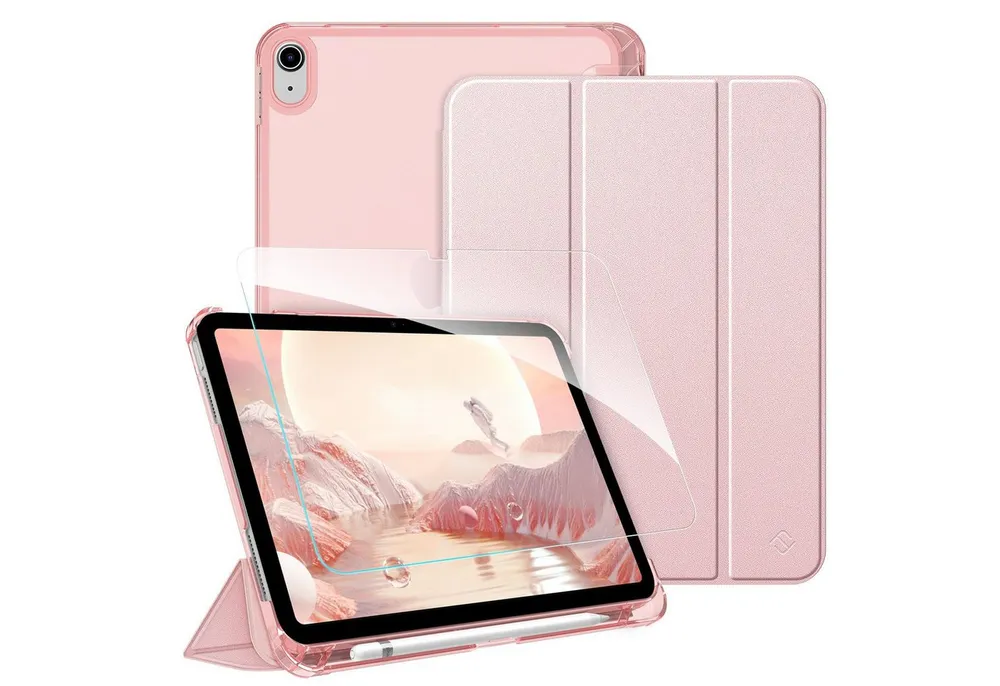 Fintie Tablet-Hülle für iPad 11 Generation 11'' 2025 (A16), iPad 10 Generation 10.9'' 2022, mit Schutzfolie-ultradünne transparente Rückseite Case mit Stifthalter