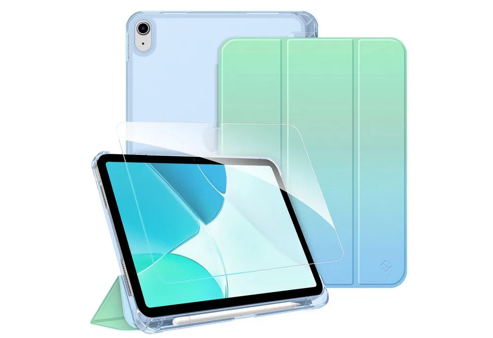 Fintie Tablet-Hülle für iPad 11 Generation 11'' 2025 (A16), iPad 10 Generation 10.9'' 2022, mit Schutzfolie-ultradünne transparente Rückseite Case mit Stifthalter