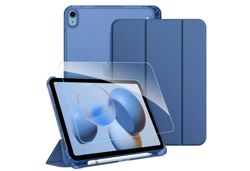 Fintie Tablet-Hülle für iPad 11 Generation 11'' 2025 (A16), iPad 10 Generation 10.9'' 2022, mit Schutzfolie-ultradünne transparente Rückseite Case mit Stifthalter